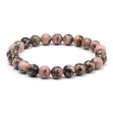 Bracelet 8mm en Rhodonite en pierre naturelle de fabrication artisanale