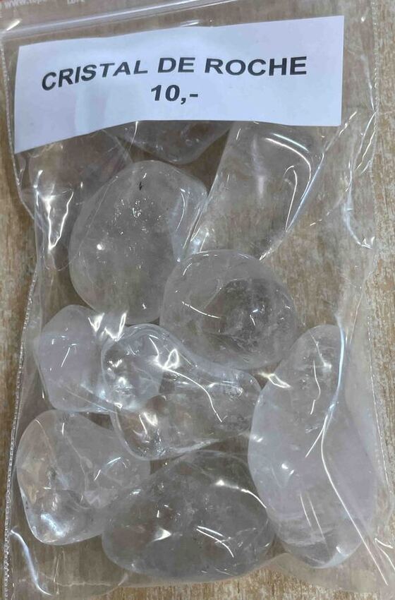 Cristal de roche Pierre roul&eacute;e ou brute
