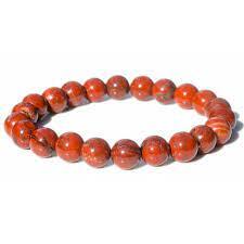 Bracelet 8mm en Jaspe rouge en pierre naturelle de fabrication artisanale