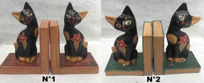 Petit chat sculpté en bois de Suar N°29 