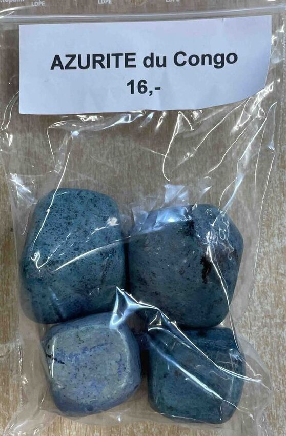 Azurite du Congo en pierre roul&eacute;e au poids