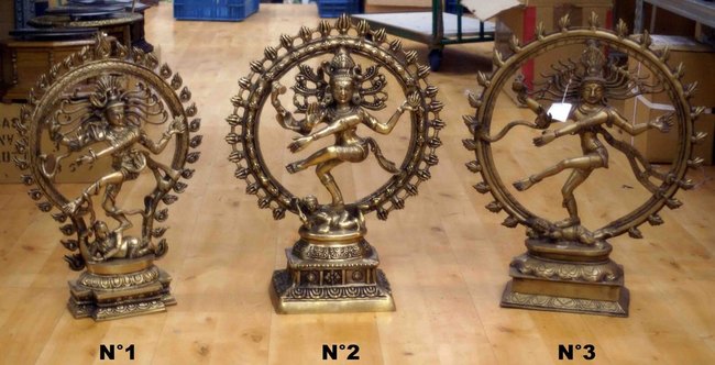 grande roue de shiva nataraja en bronze moul&eacute; du rajasthan