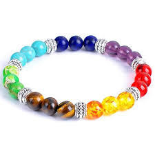Bracelet 7 chakra en pierre naturelle de fabrication artisanale