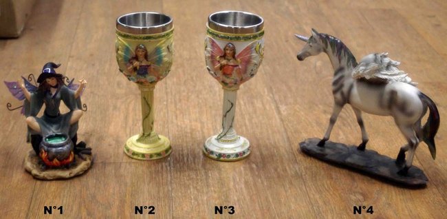 figurine et coupe de fée et licorne