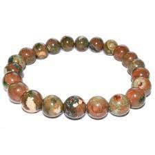 Bracelet 8mm de Rhyolite en pierre naturelle de fabrication artisanale