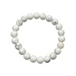 Bracelet 8mm en Howlite en pierre naturelle de fabrication artisanale