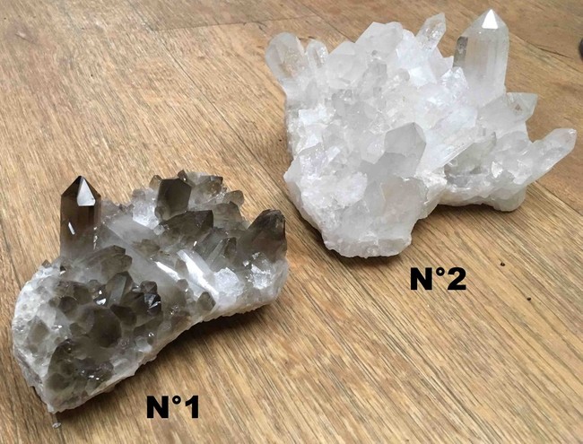 Pointe de cristal de roche fum&eacute;e brut