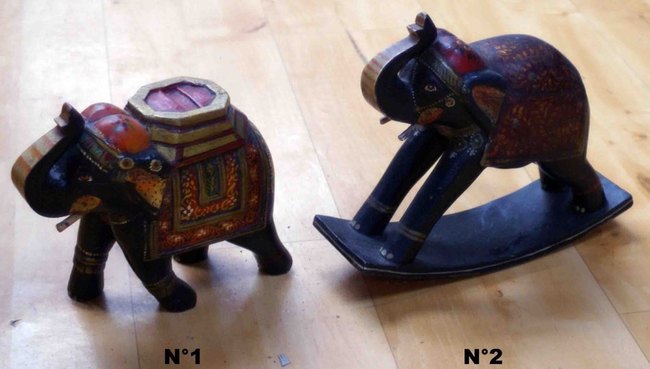 petite statue d'éléphant en bois