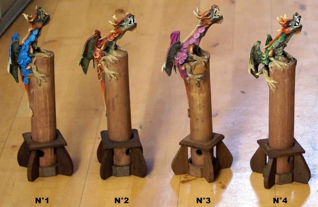 porte encens dragon en bois