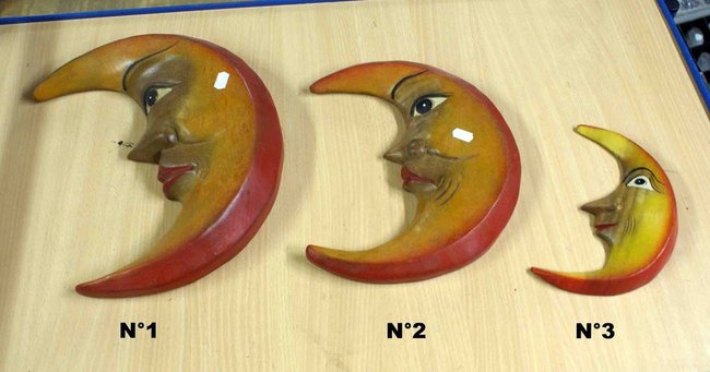 d&eacute;coration murale lune en bois