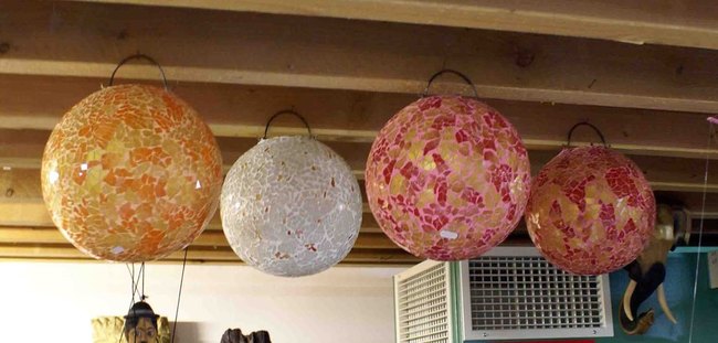 lustre en mosaïque de verre
