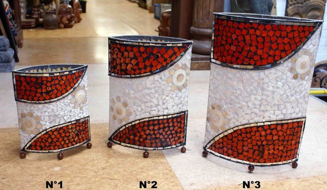 petite lampe en masa&iuml;que de verre &agrave; poser