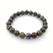 Bracelet 8mm en Jaspe sang dragon en pierre naturelle de fabrication artisanale