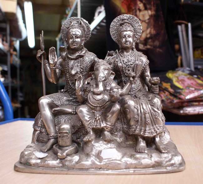 Bouddha et ganesh en bronze argenté