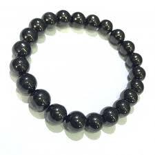 Bracelet 8mm en Jais en pierre naturelle de fabrication artisanale