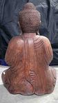 Statue de Bouddha assis en bois de suar