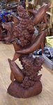 dauphin en bois, sculpture de dauphin