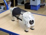 cochon range CD en bois