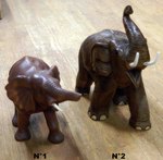 grande sculpture d'&eacute;l&eacute;phant en bois