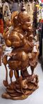 Grande statue de Ganesh finement cisel&eacute;e en bois de suar par un artisan de renom
