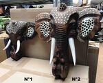 Petite tête d'éléphant en bois