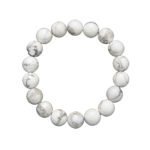 Bracelet 10mm en Howlite en pierre naturelle de fabrication artisanale