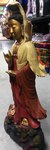 grand statue de Kuan Yin en bois peint