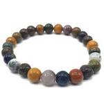 Bracelet 8mm en Jaspe Oc&eacute;anique en pierre naturelle de fabrication artisanale