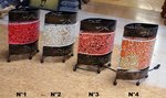 petite lampe d'ambiance en mosaïque de verre et fer forgé
