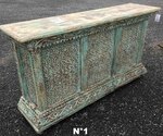 Meuble comptoir bar jali en bois sculpt&eacute;