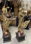 Couple de danseuse Thaïlandaise en bois dorée
