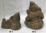 Statue de Ganesh allongée en pierre de lave reconstituée