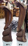 grande statue de cobra naja en bois sculpt&eacute;e