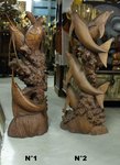 statue de dauphin en bois massif