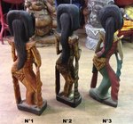 statue déesse de BALI en bois et visage en étain