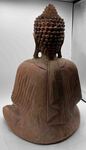 Statue de Bouddha assis en bois bicolor