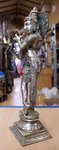 statuette de Bouddha joueur de flute en bronze argenté