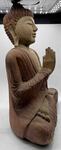 Statue de Bouddha assis en bois de 2 couleurs