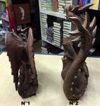 Statue de dragon d'eau en bois