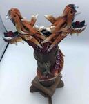 Grand porte encens dragon à 2 têtes en bois