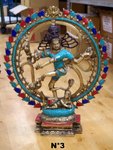 grande roue de shiva nataraja en bronze coloré du Rajasthan
