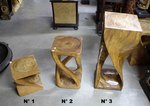 tabourets torsades en acacia