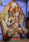 Grand panneau &agrave; poser avec un Bouddha peint &agrave; 3 t&ecirc;tes