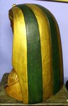 grand buste de pharaon sculpté en bois
