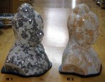 lampe d'ambiance en buste de Bouddha en fibre et mosaïque