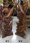 sculpture de dauphin en bois - tortue et espadon