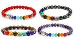 Bracelet 7 chakra en pierre naturelle de fabrication artisanale