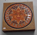 boite de rangement en bois, boite en bois décore de bouddha ou soleil