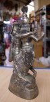 petite statue de Bouddha en bronze argent&eacute;