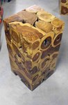 grand tabouret rectangulaire en bois